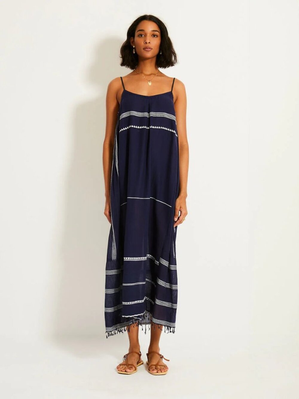 LEMLEM Nia Sz S Nunu Navy Midi Slip Dress NWT